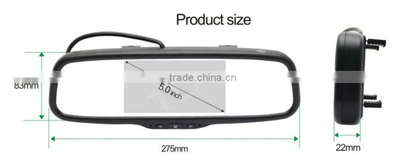 China manufactuerer of color TFT-LCD digital screen rear view system