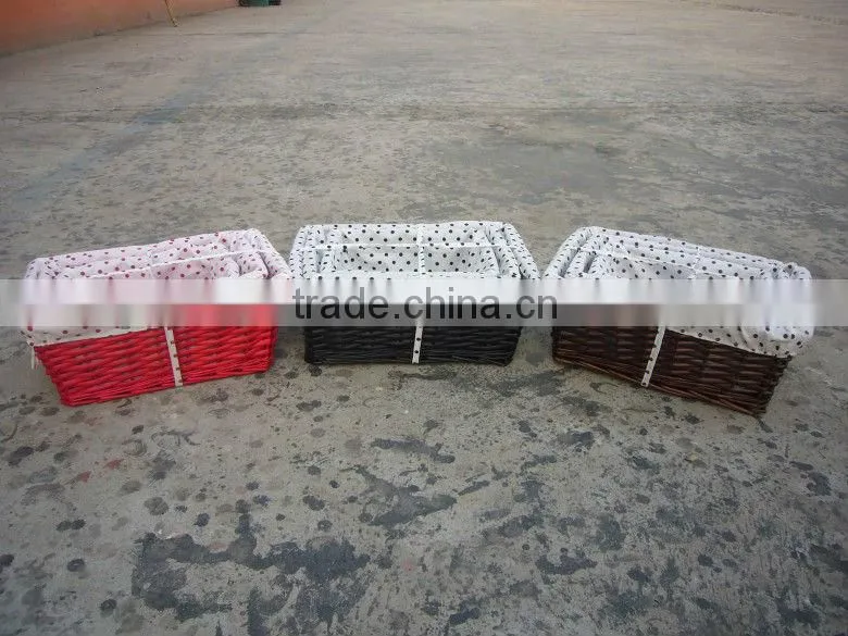 inexpensive willow storage basket with liners