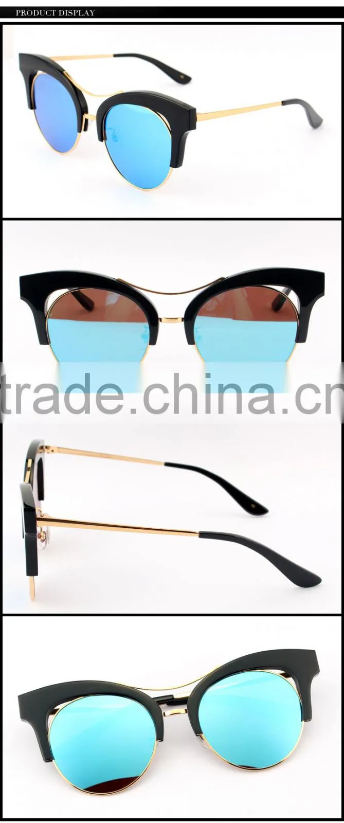 Latest Unique metal and acetate sunglasses made in china