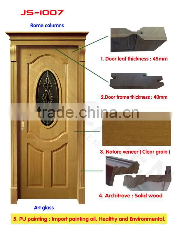 Antique art galss timber roman pillar bedroom door designs pictures