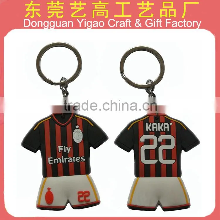 Factory customized embossed soft pvc t shirt keychain