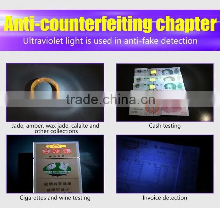 Women' gift fluorescence detection flashlight UV01