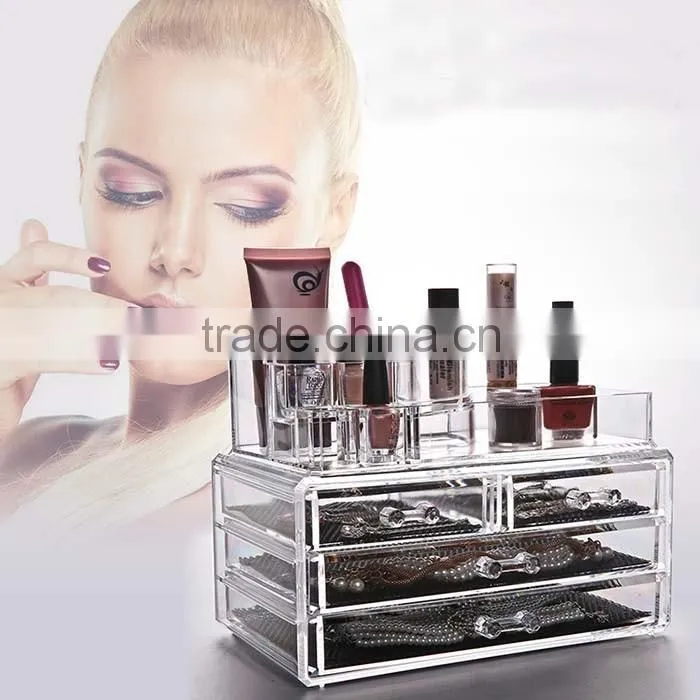 custom made acrylic make up display organizer wholesale