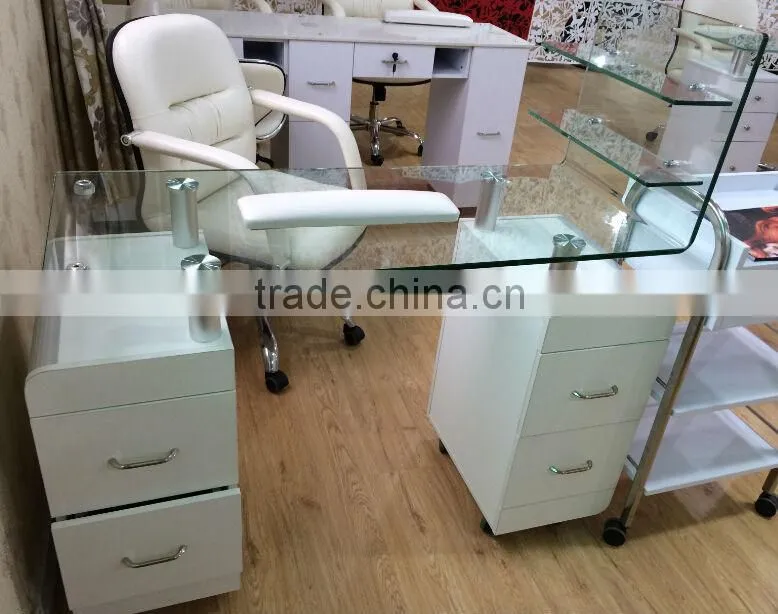 glass table nail salon furniture manicure table