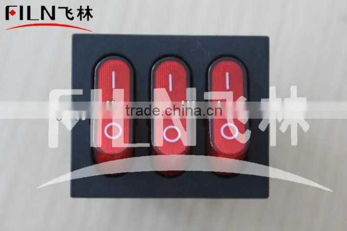 Button Red Nylon 9 Pins 20A 125V AC ON OFF pcb rocker switch