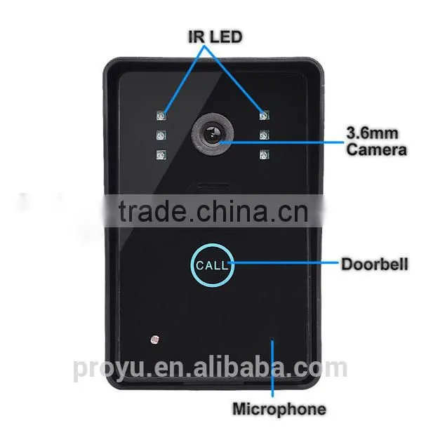 7-inch Automatic Picture and Video Recording Function Digital Touch Screen Video Doorphone PY-806MJREC11