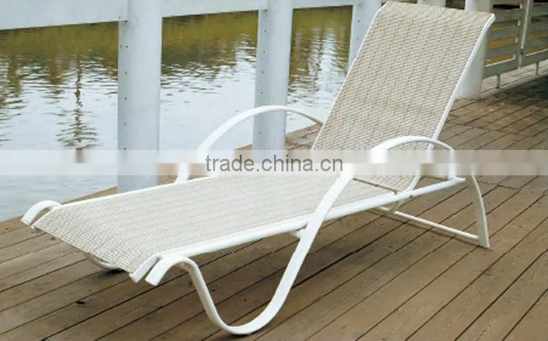 Space Saving Folding Legs Black Brown PE Rattan Wicker Outdoor Patio Pool Chaise Lounge Chair