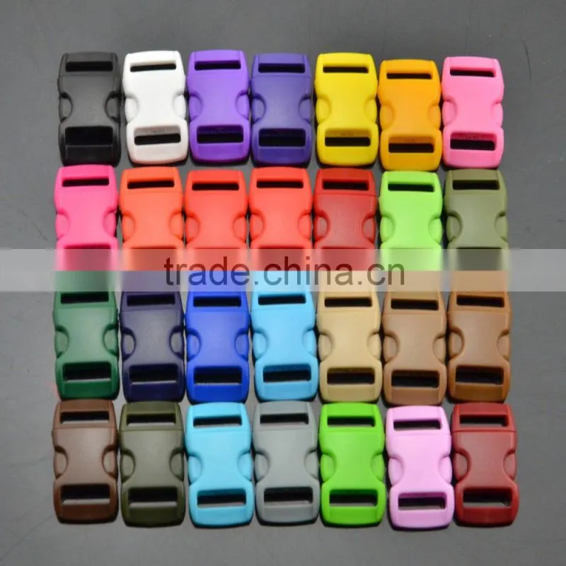 3/8" Webbing Colorful Curve Contoured Side Release Buckle Plastic Buckle for Paracord Bracelet