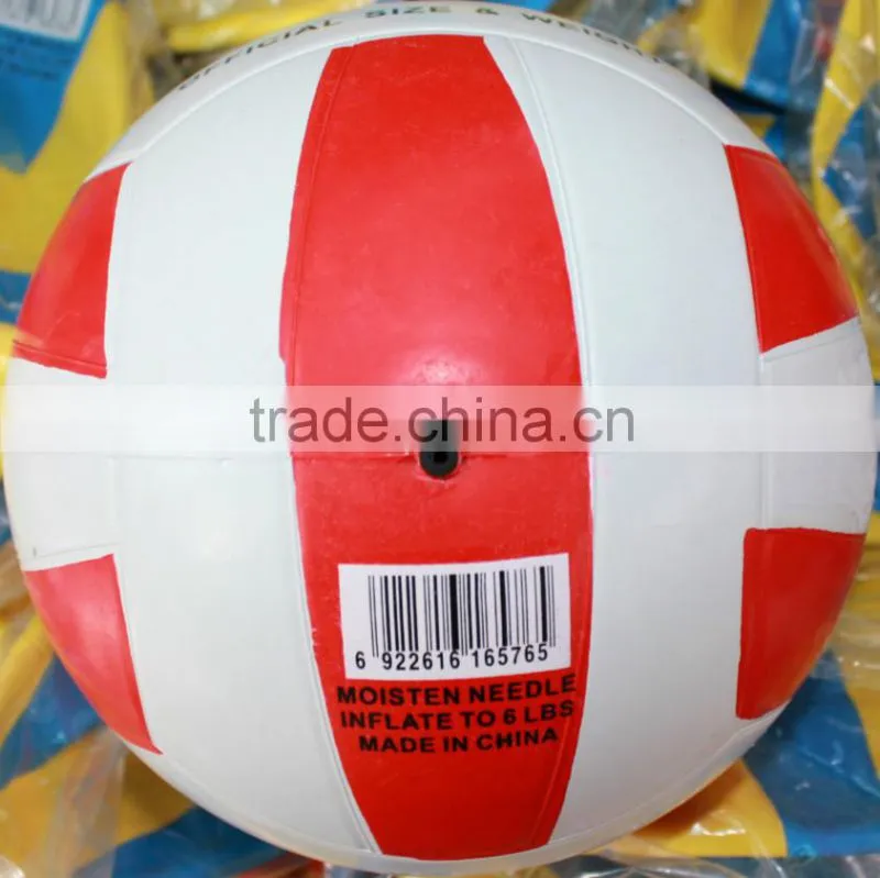 red white colorful size 4 rubber volleyball ball