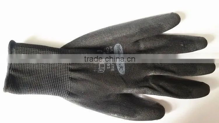 2015 hot sell! PU coated palm nylon gloves