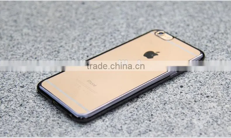 luxury Clear Crystal Chrome Side Soft TPU Case Cover For Apple iPhone 6s Plus