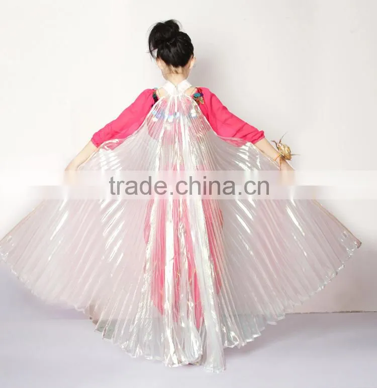Transparent Silver Belly Dance Wings , Children Belly Dance Isis Wings