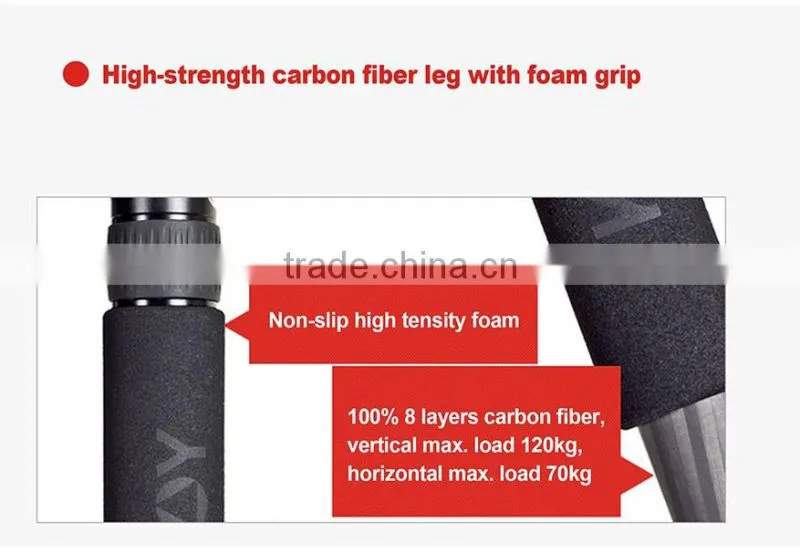 Kingjoy 2016 hot sell new products,carbon fiber monopod tripod for camera K2208+QH20