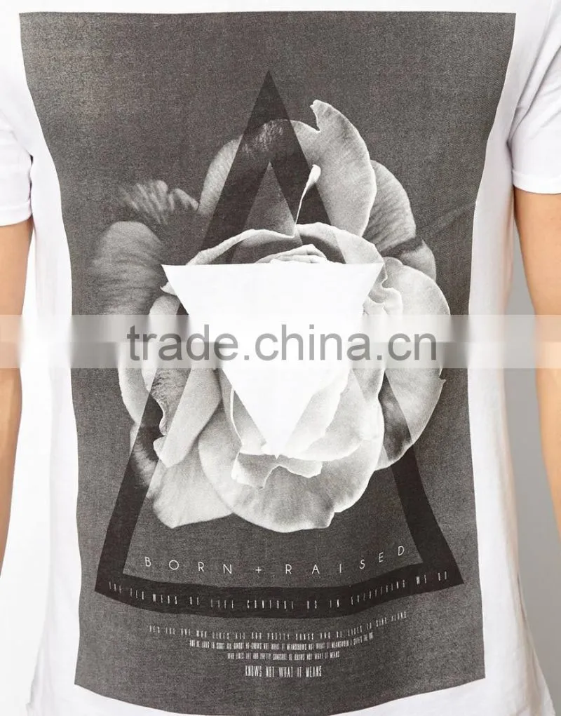 Pima Cotton Flower Print V-nect T-shirt