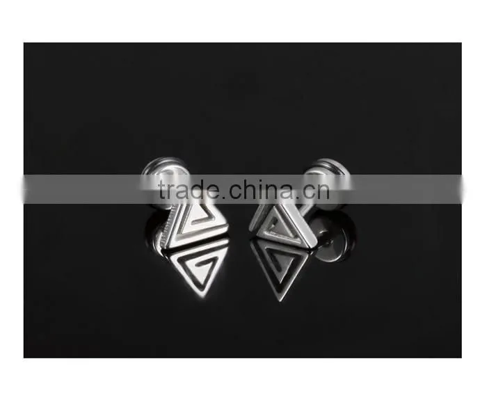 stainless steel jewellery triangle fashion 2016 earring men