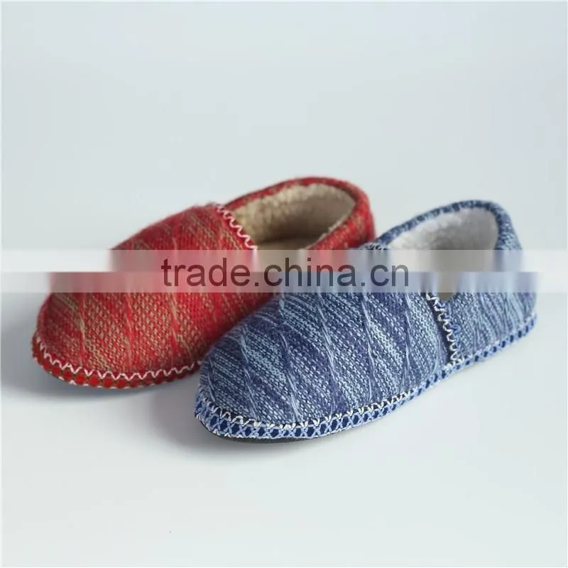 Premium quality lady knitted indoor slipper with shoelace