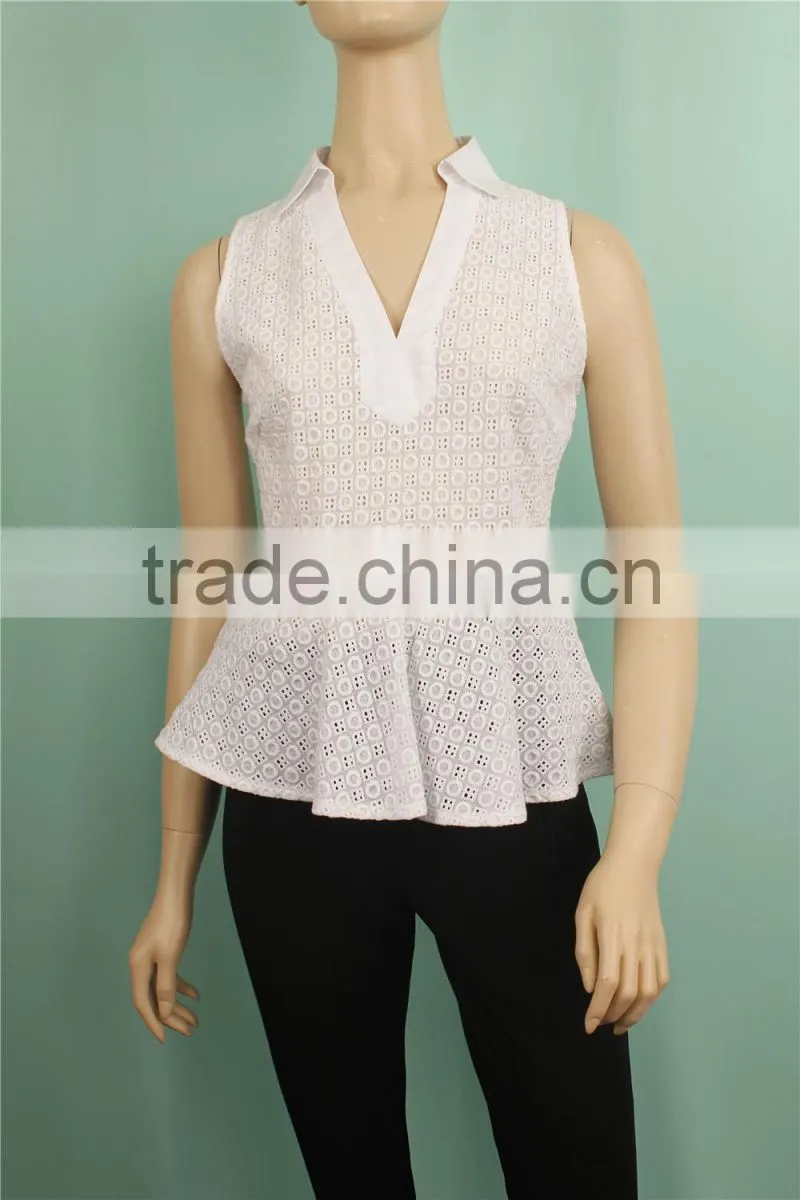 2016 S/S rayon embroidery off shoulder white summer fancy ladies tops latest design