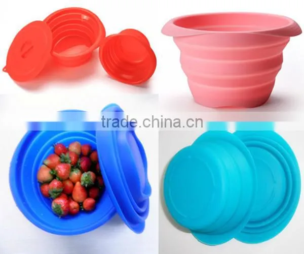 Food Grade BPA-Free, Non-toxic Baby & Toddler Foldable Silicone Bowl with Lids