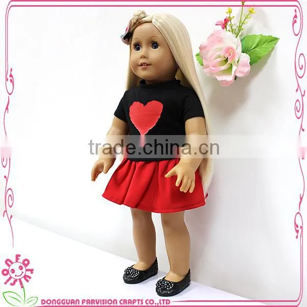 Animal Print Doll Clothes heart tee and doll tutu skirt for 18" dolls