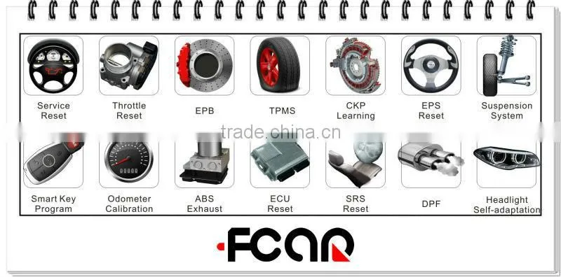 Injector Programming, Reset Maintenance Light, Clutch Adjustment, Passenger & Commercial vehicles, FCAR F3-G OBD2 auto scan