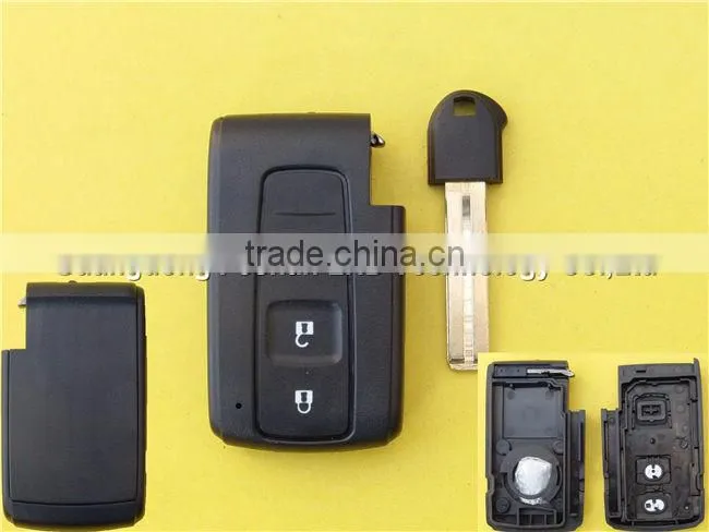 Promotion 2 buttons smart remote key shell for Toyota Crown blank key with blade