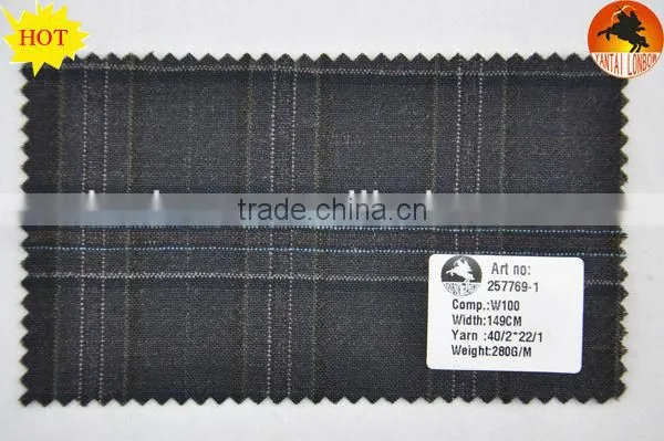 stock fine plaid all wool fabric for men's jacketing