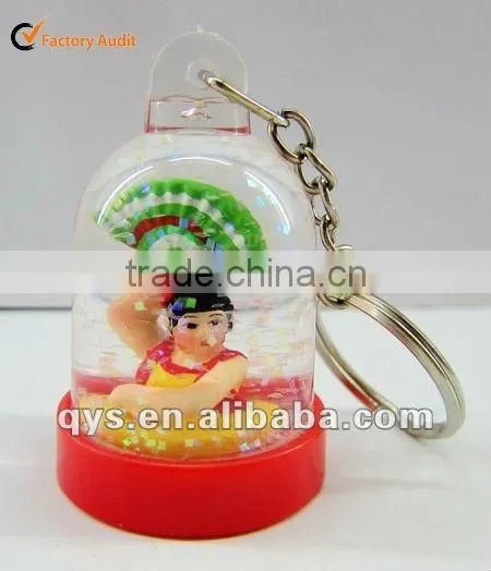 Spain Fan Dancer Acrylic Liquid Key Chain