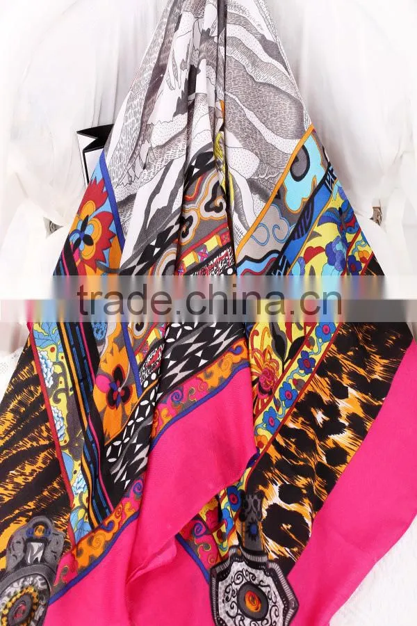 Fashionable Scarf with Unique Pattern,Women Voile shawl print Cotton scarf