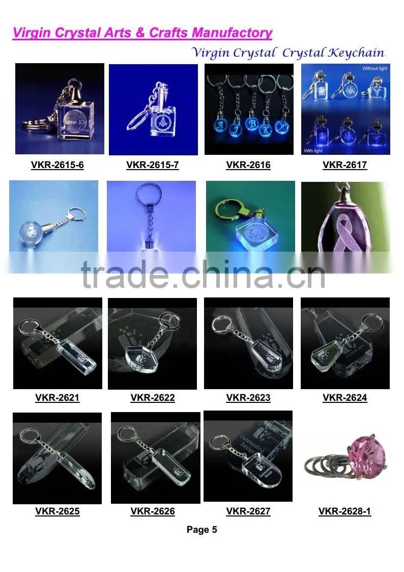 Cheap Top Quality Crystal Keychain With Metal Ring For Crystal Take Gift