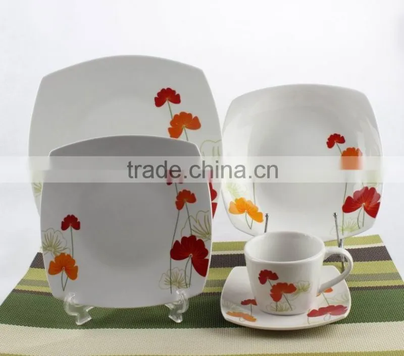 20 pcs ceramic square dinner set,ceramic houseware