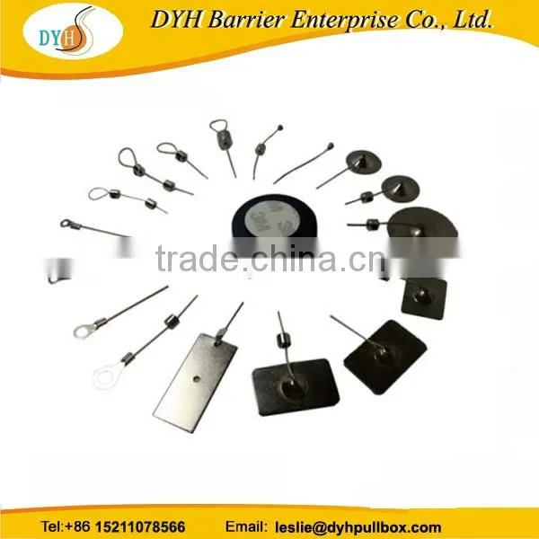 China factory plastic retractable anti-theft pull box with steel cable,Anti-Theft Pull Box with Loop End