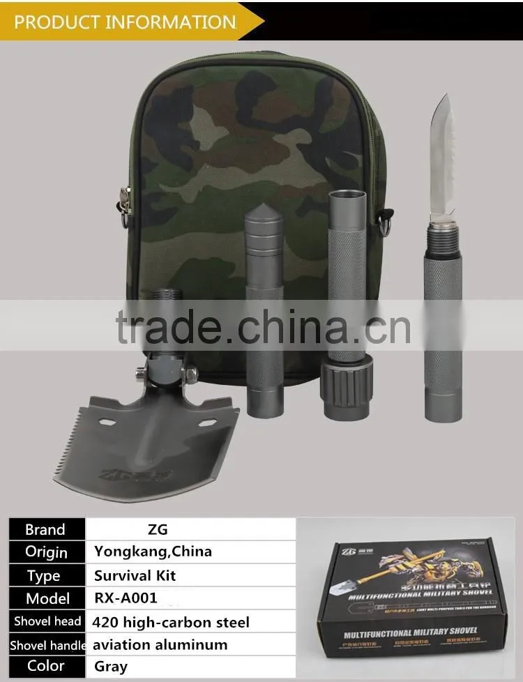Multifunctional Folding shovel Military shovel Mountaineering Camping outdoor equipment