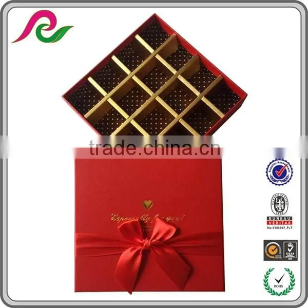 Custom Fancy empty Paper box Gift Box With Ribbon for chocolate packing