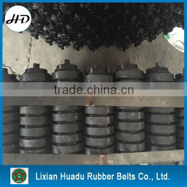 coal mining industry belt conveyor Impact rubber idlers
