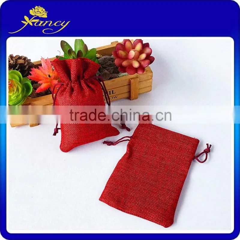 Fashion Mini linen Gift Bags customized printed bags