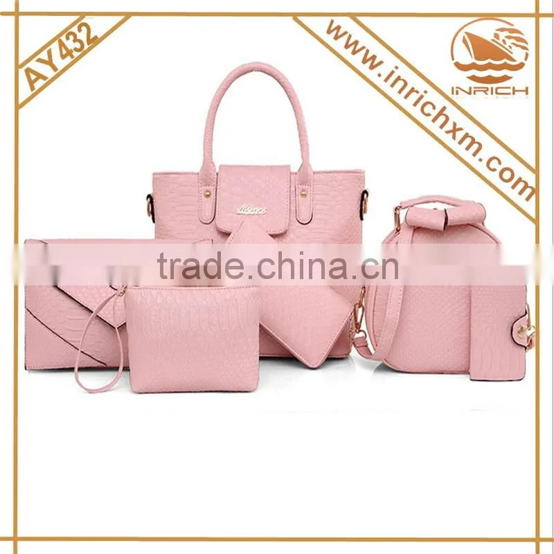 Hot Sale China Factory Price Wallet Purse 6 Pieces Women Handbag Set