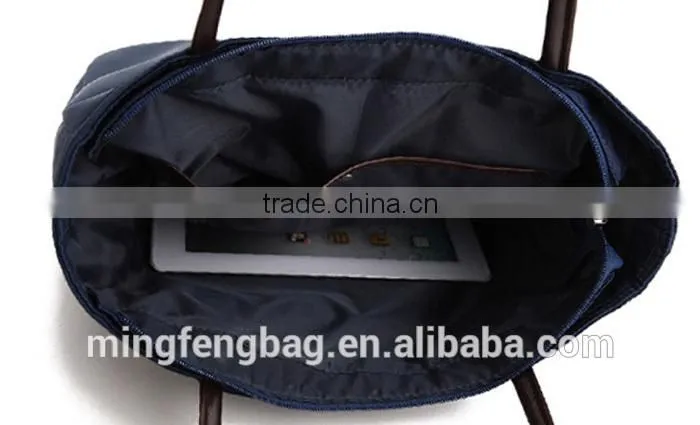Custom Waterproof NylonTote and Shoulder Portable Large Women Classic Shopping Bag