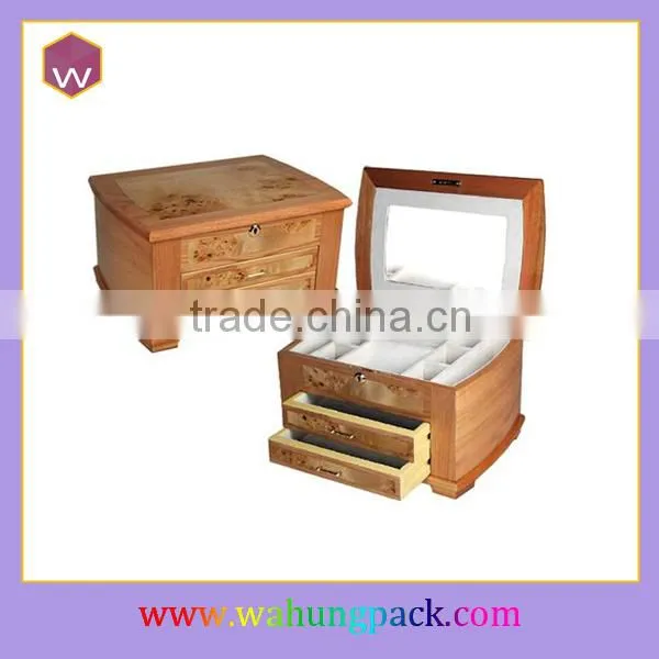 Elegant Wooden Packing Jewelry Box With Compartment & Unfinished Wood Jewelry Boxes Wholesale