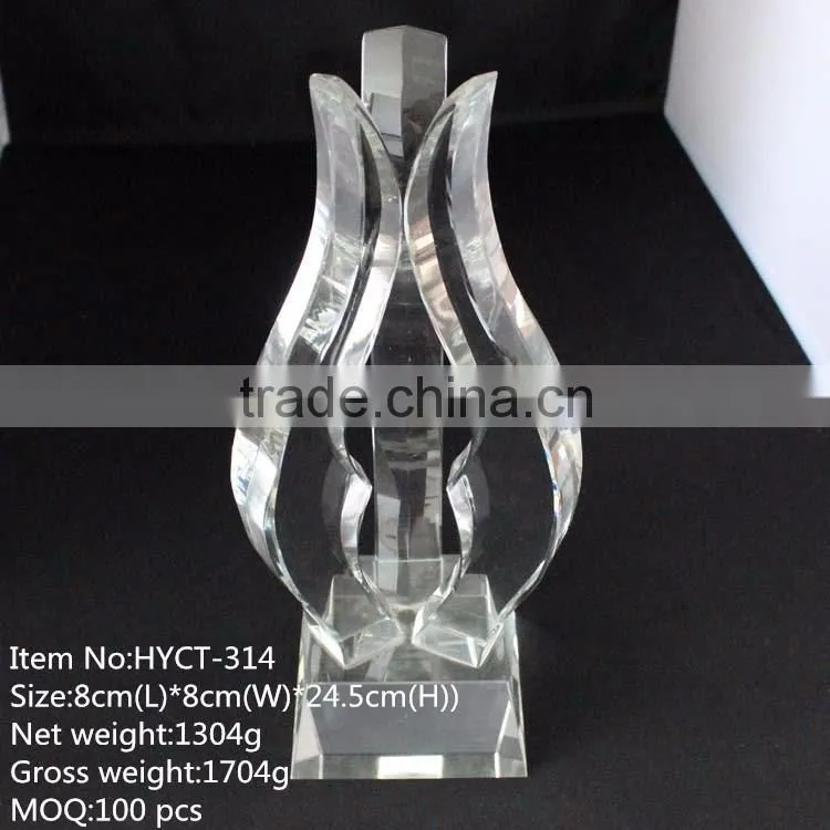 cheap creative custom pure handmade crystal trophy