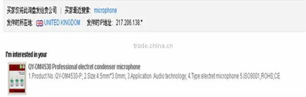 hot sell electret condenser microphone