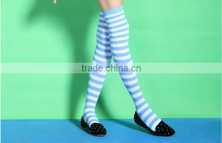 Red 100 Cotton Girls Socks Custom Design Long Women Socks Knee High Socks