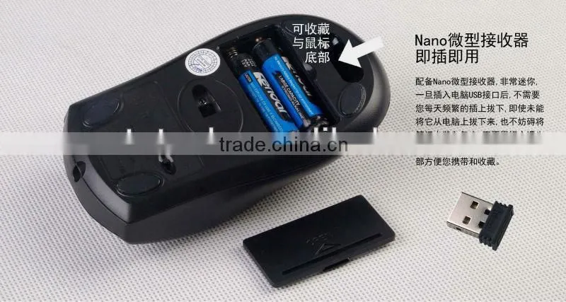 Ergonomic fashion design 2.4G wireless mouse