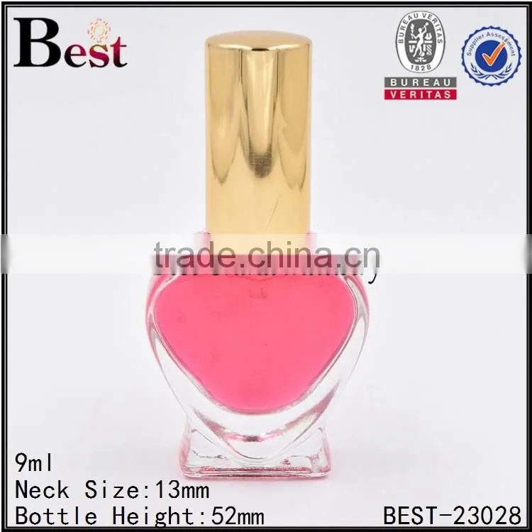 9ml clear glass bottle heart shaped glass bottle sprayer glass bottle