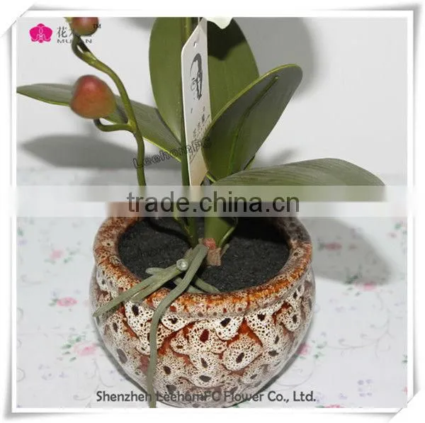Decorative Orchids in Pot Silk Colorful Flowers For Sale