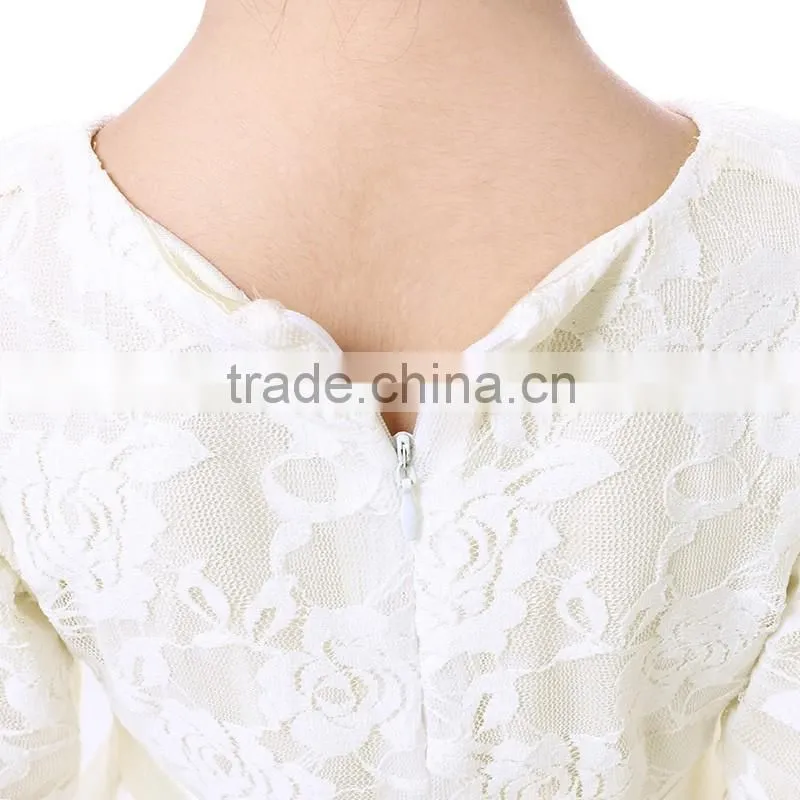 2016 lace long sleeve baby girls vintage wedding dress