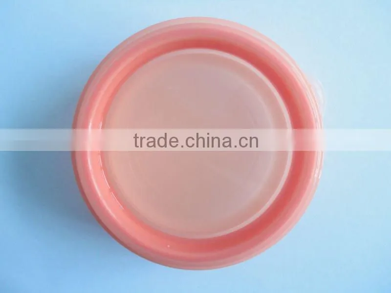 Round Silicone folding container / silicone food storage container/silicone microwave oven bowl