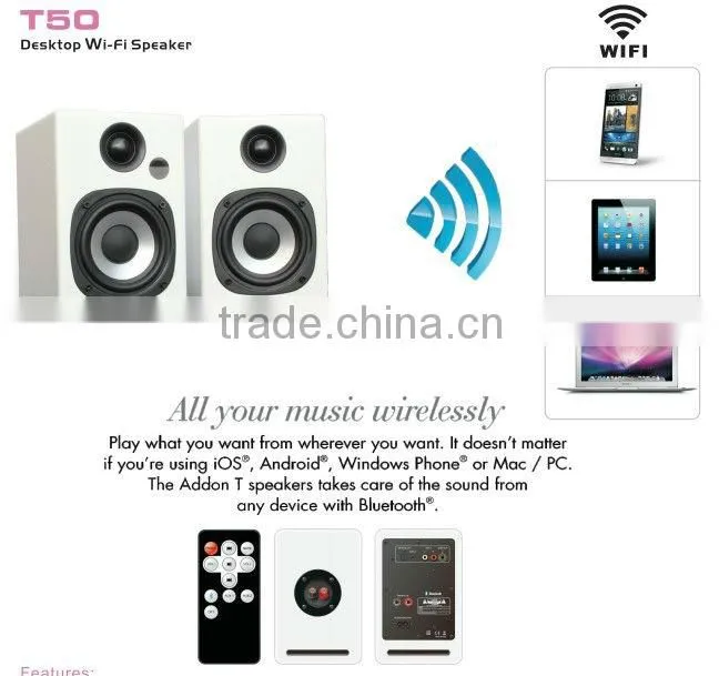 Dong Guan Factory supply professional T50 Home Desktop Wi-Fi Active Monitor Speaker
