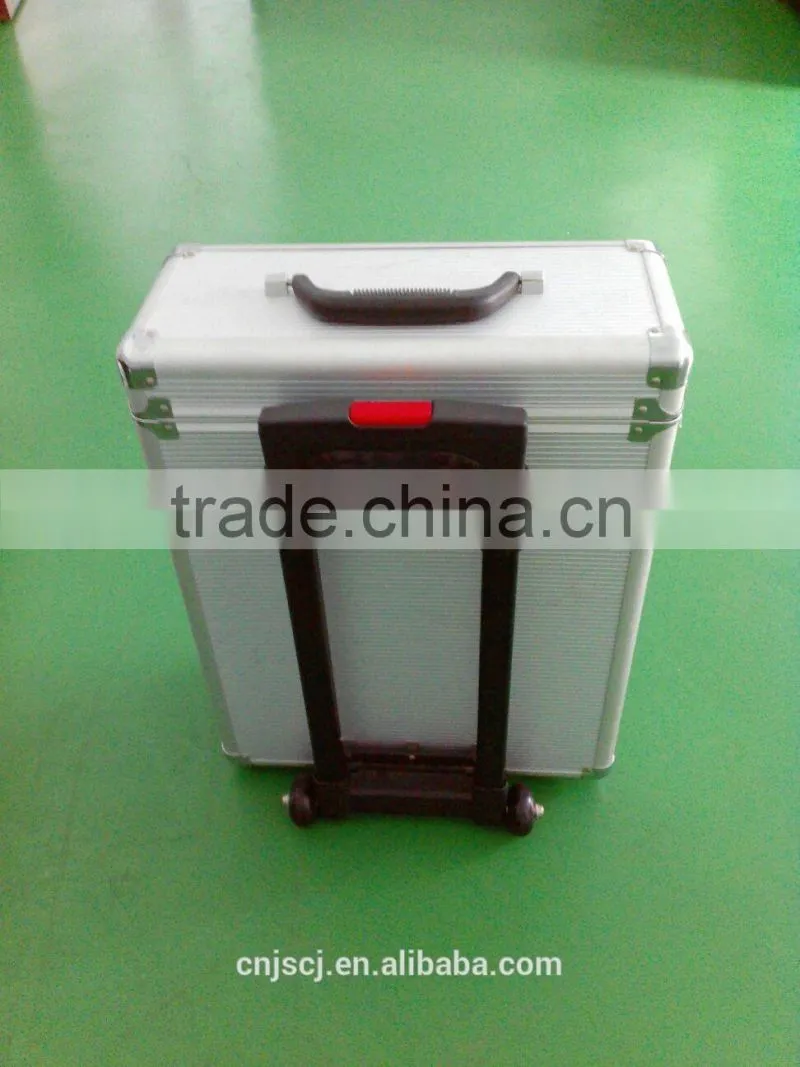 Customized hard with wheels carry suit-case style aluminum trolley case