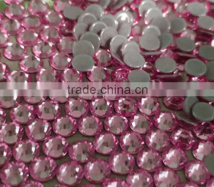 China Best quality ss20 pink color sparkling super shine hot fix rhinestone