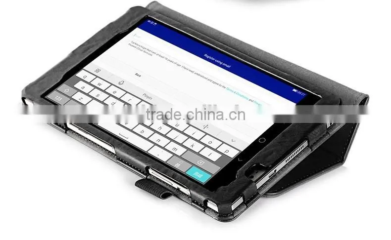 In store colorful handheld card slots fashion faux leather cover for Huawei M2 8 inch